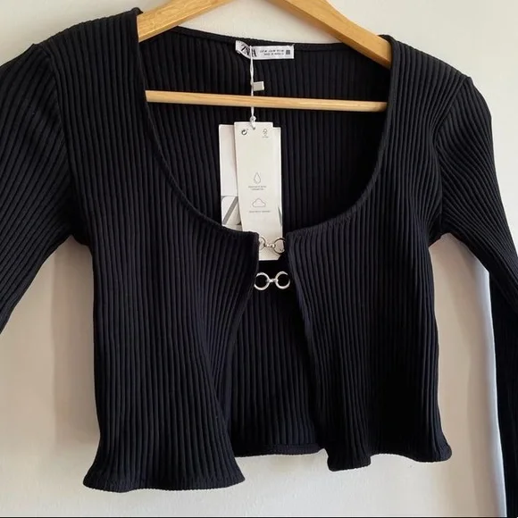 Zara Woman Ribbed Cropped Top - Picture 3 of 3
